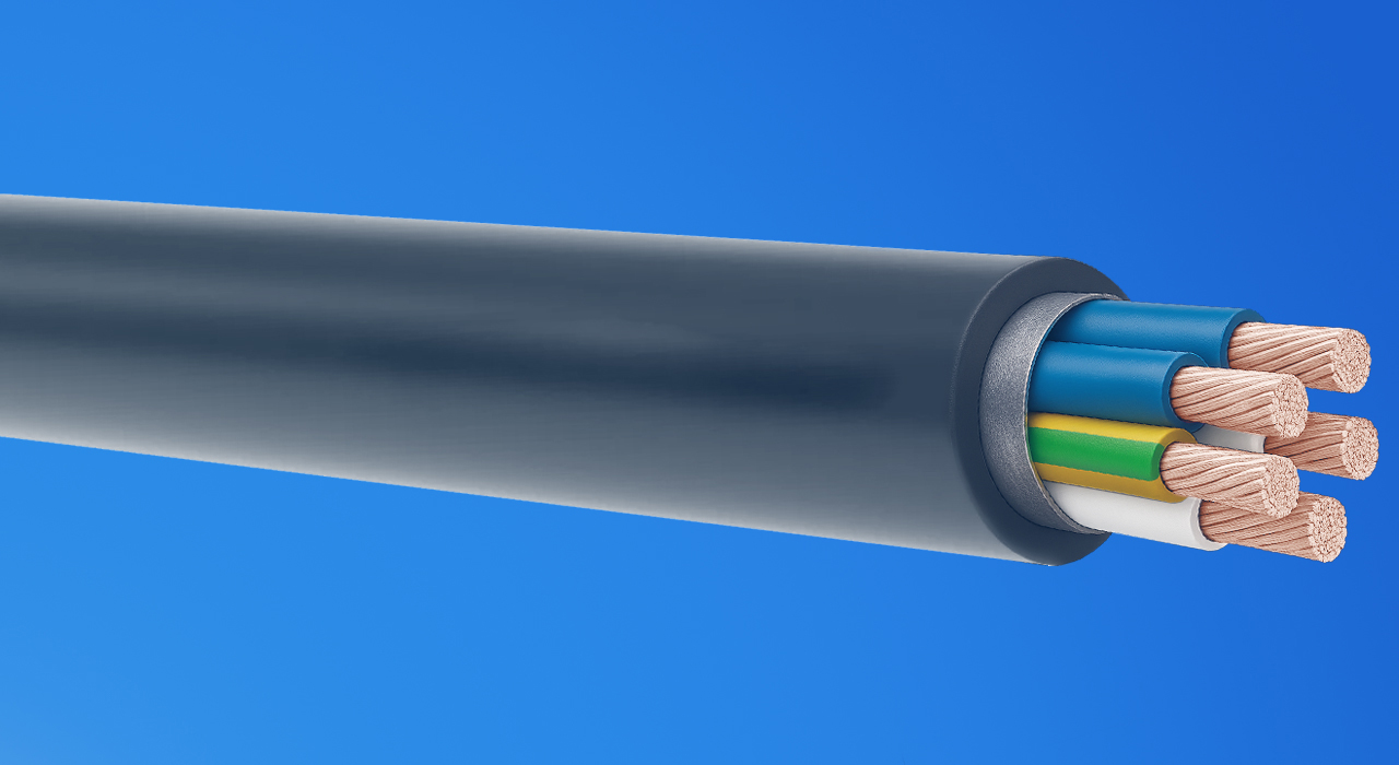 Hughes 5 Core DC Power Cable LSZH Black External Hughes 5 Core DC Power Cable LSZH Black External