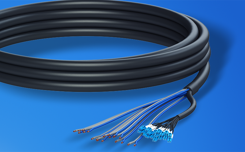 Hybrid fibre and power feeder cable construction